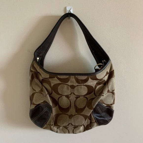 Tan/Brown Coach Signature Y2K Short Strap Hobo Bag - Picture 7 of 10